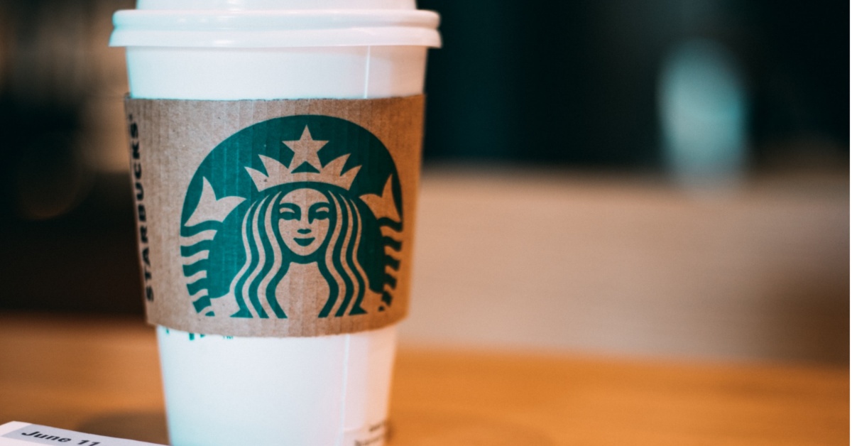 A photograph of a Starbucks cup.