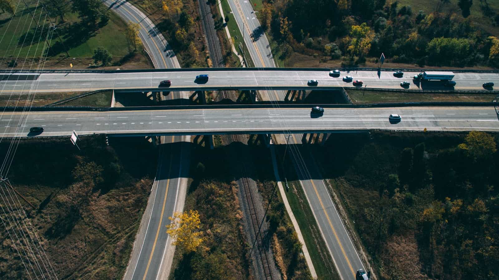 aerial photography of highway