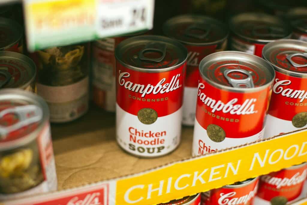 Campbell's chicken noodle soup can lot