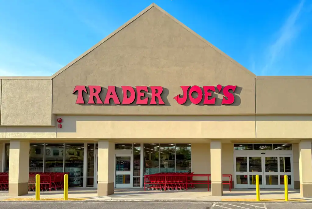 The exterior of a Trader Joe's supermarket
