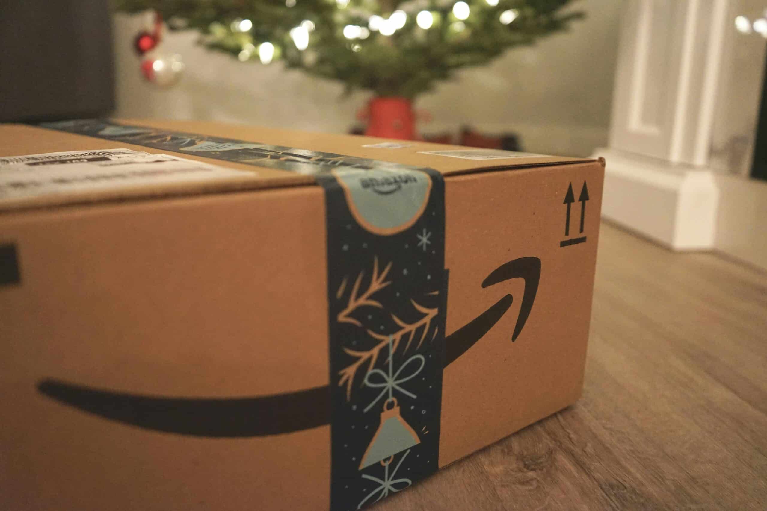 amazon package on floor