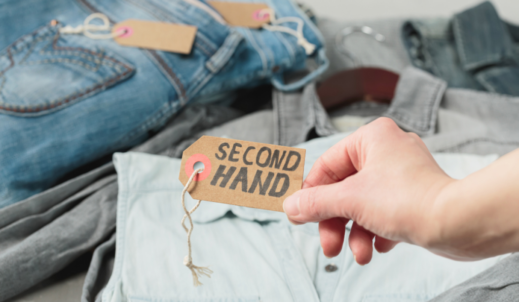 Second-hand clothes at a store